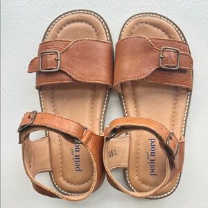 Petit Nord Cognac brown Kids leather Sandals